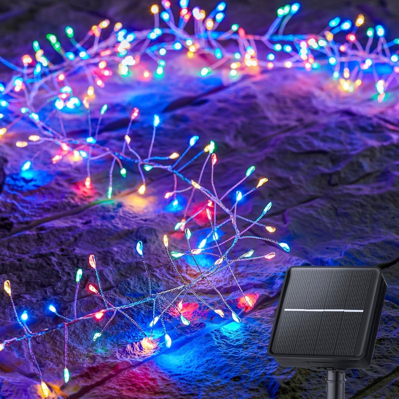 Solar Powered 100LED White Fairy String Lights 8 Modes Christmas Garden Decor - Image 2