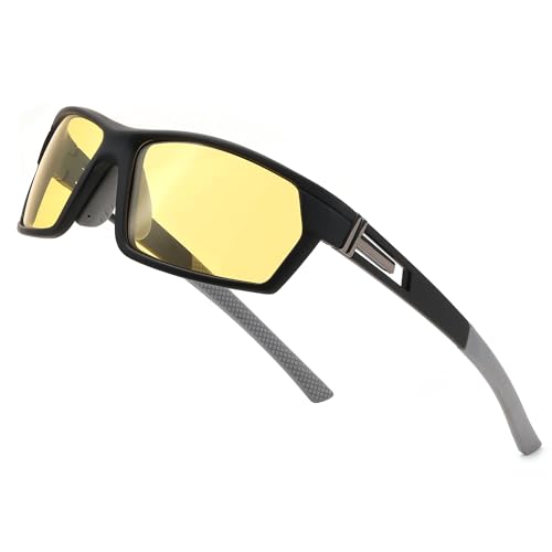 Karsaer Classic Square Polarized Sunglasses for Men Women Yellow Night Vision Lens E1193 - Image 1