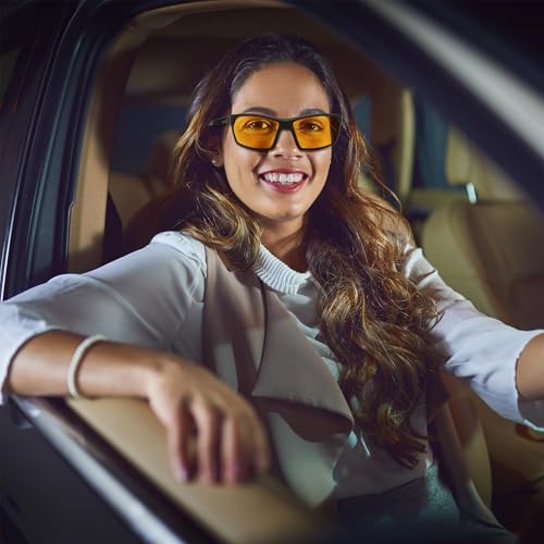 Karsaer Classic Square Polarized Sunglasses for Men Women Yellow Night Vision Lens E1193 - Image 3