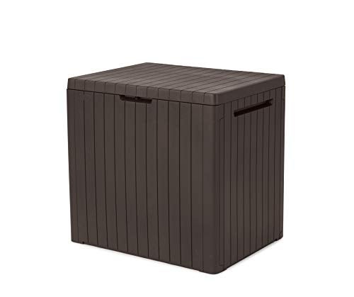 Keter City Outdoor Plastic Storage Box Garden Furniture 57.8 x 44 x 54.8 cm - Brown - Image 1