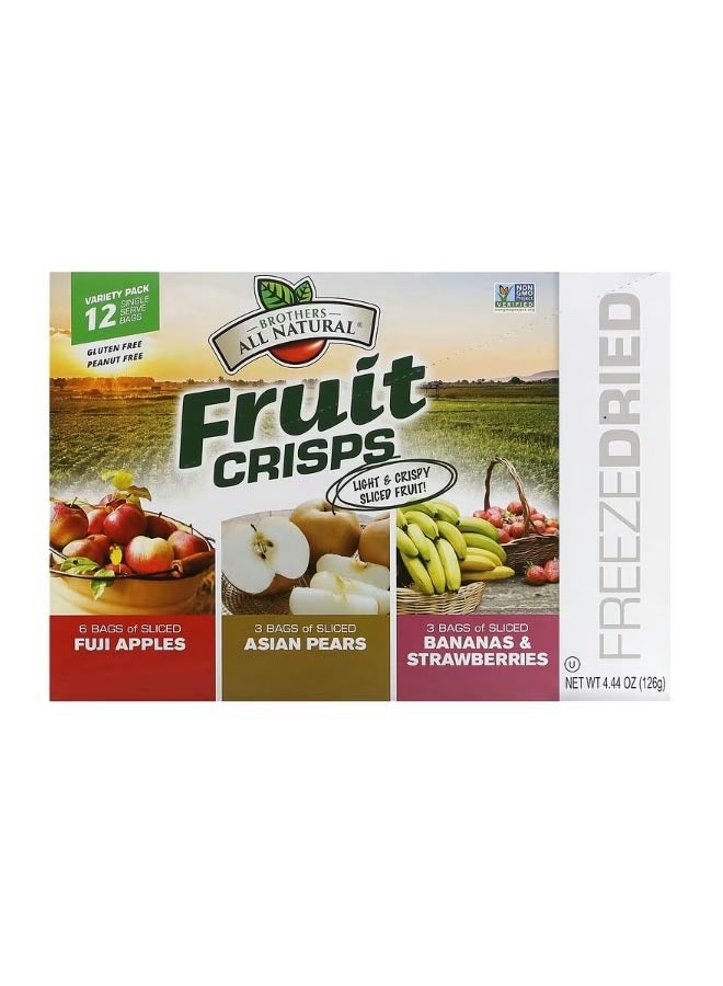 Brothers-ALL-Natural Fruit Crisps Variety Pack 12 Single Serve Bags 0.35 oz 10 g Each - Image 1
