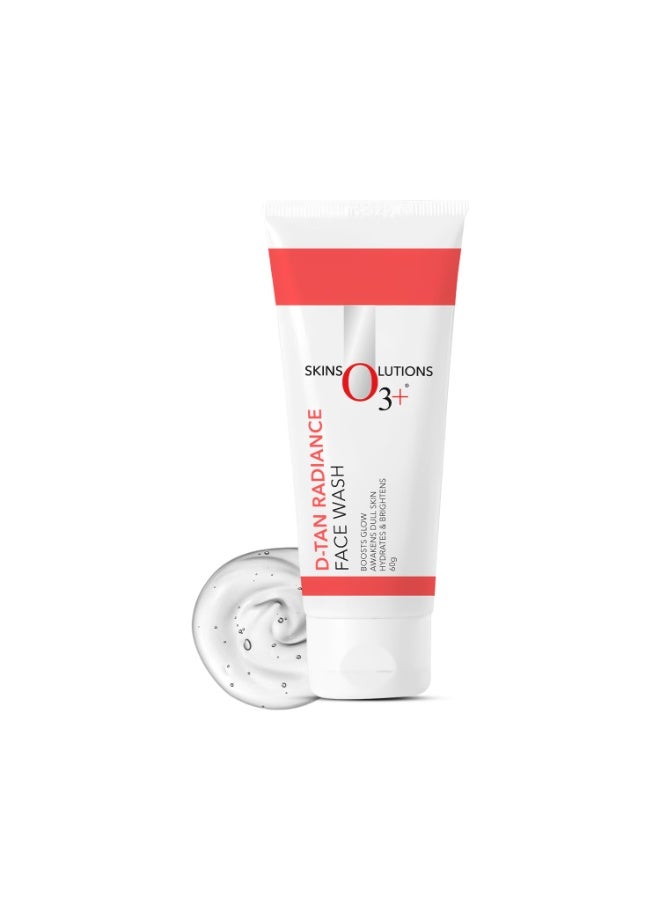 O3+ D-Tan Radiance Face Wash 60g With Vitamin C for Glowing Skin and Deep Cleansing | Detan Face Wash for TAN Removal, All Skin Types - Image 1