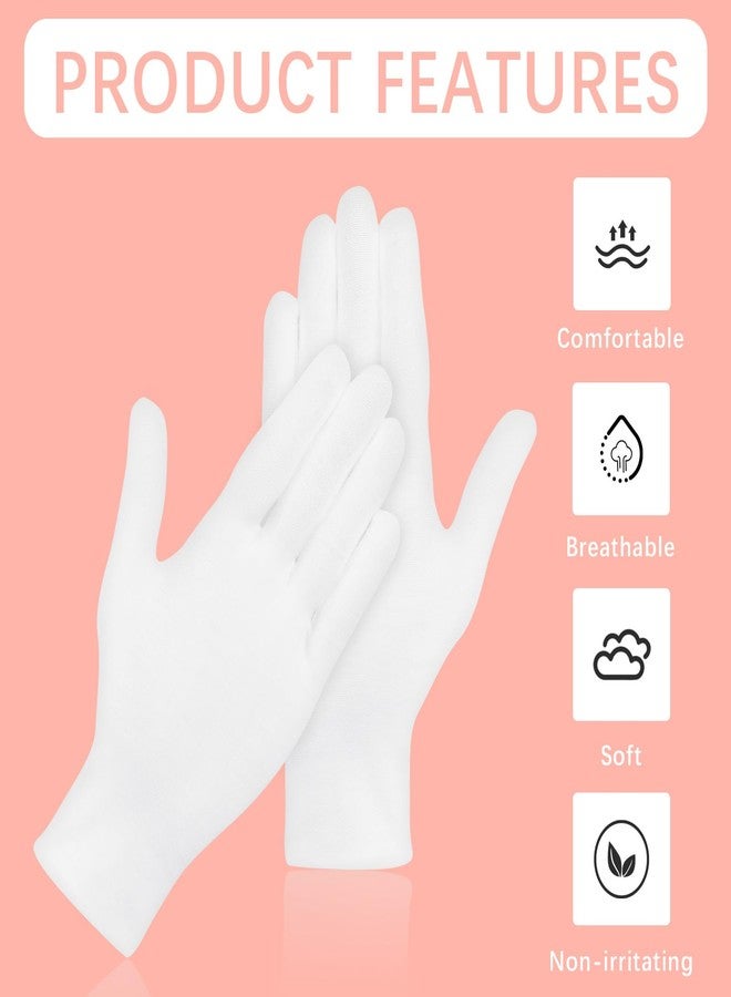 lipetol 84 Pcs White Cotton Gloves for Dry Hands Sleeping, Men&Women Soft Sleep Gloves for Eczema and Moisturizing Overnight, Stretchable SPA Glove Costume for Coin Jewelry Inspection, Art handling, Halloween - Image 4