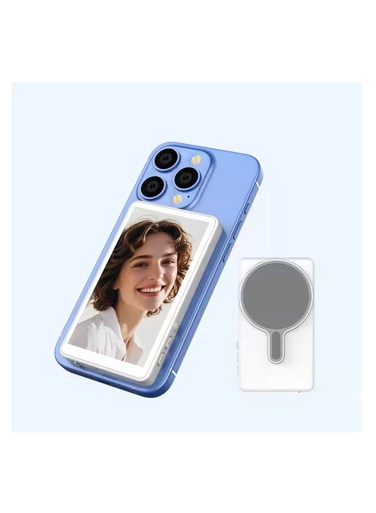 Magnetic Wireless Phone Selfie Monitor Bluetooth Vlog Screen with Real-Time Rear Camera Sync Compatible for Selfies YouTube TikTok - Image 1