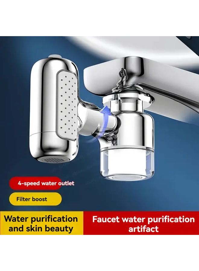 4 Modes Rotating Robotic Arm Faucet Sprayer Water Saving Tap Attachment For Wash Basin - Image 1