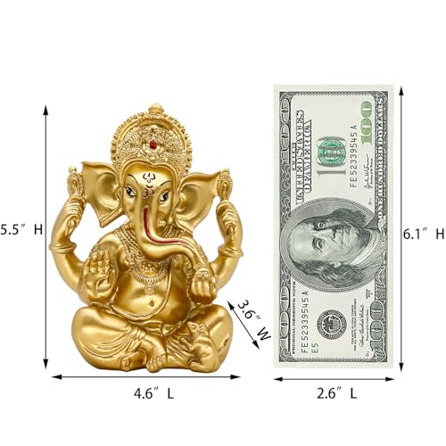 BangBangDa Hindu Ganesha Statue Diwali Decor - India God Lord Ganesh Ganpati Indian Idol Home Office Temple Mandir Puja Decor Altar Yoga Meditation Room Altar Shrine Kit Wedding Return Gift - Image 5