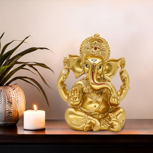 BangBangDa Hindu Ganesha Statue Diwali Decor - India God Lord Ganesh Ganpati Indian Idol Home Office Temple Mandir Puja Decor Altar Yoga Meditation Room Altar Shrine Kit Wedding Return Gift - Image 2
