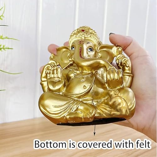 BangBangDa Hindu Ganesha Statue Diwali Decor - India God Lord Ganesh Ganpati Indian Idol Home Office Temple Mandir Puja Decor Altar Yoga Meditation Room Altar Shrine Kit Wedding Return Gift - Image 3