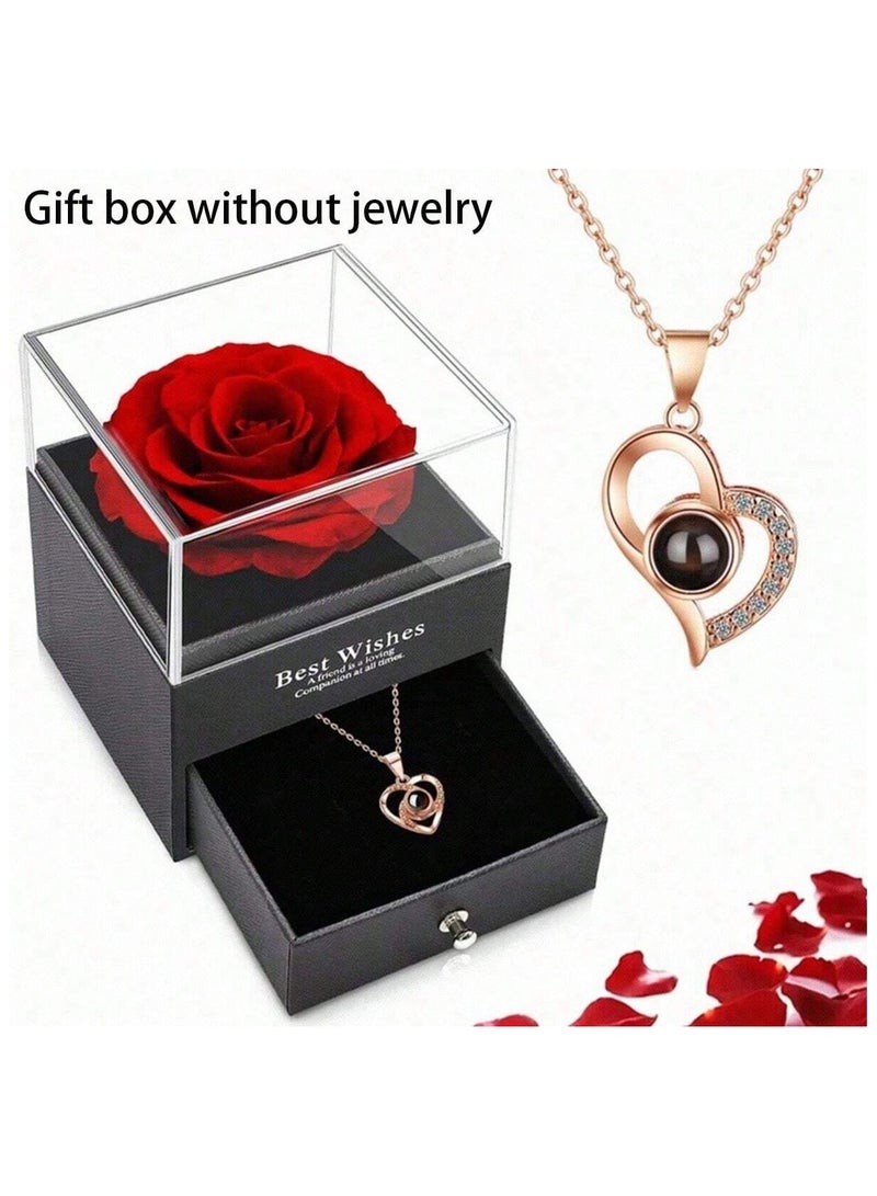 A gift box decorated with artificial red roses, greeting card, and a luxurious gift bag — a complete set perfect for presenting on anniversaries, Valentine’s Day, birthdays, Mother’s Day, and engagements. - Image 2