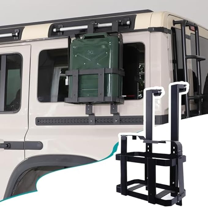 rayihni Car Rear Window Spare Fuel Tank Water Drum Bucket Bracket Compatible with Ineos Grenadier 2020-2025 20 Liter Jerry Mount Brackets Side External Accessories Applicable to Both Left and Right - Image 1