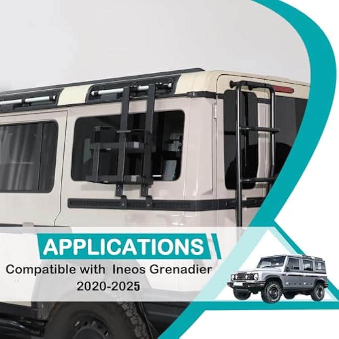 rayihni Car Rear Window Spare Fuel Tank Water Drum Bucket Bracket Compatible with Ineos Grenadier 2020-2025 20 Liter Jerry Mount Brackets Side External Accessories Applicable to Both Left and Right - Image 3