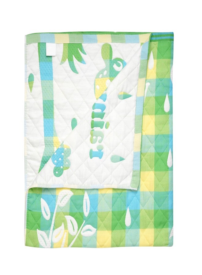 Tiny Treasures New Born All Season Cotton Muslin Baby Blanket | Soft and Comfortable with Adorable Checks Print and Designs. (Green) - Image 2