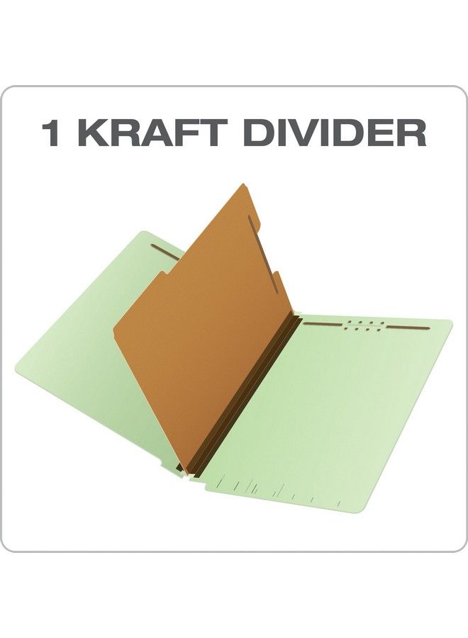 Pendaflex أقسام تصنيف من لوح الضغط بحجم رسالة مع فاصل 1.75" توسيع أخضر فاتح قطع مستقيم 10 علبة (23214) - Image 5