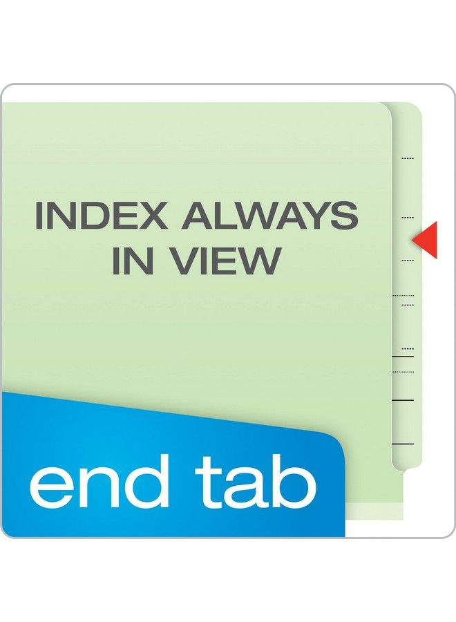 Pendaflex أقسام تصنيف من لوح الضغط بحجم رسالة مع فاصل 1.75" توسيع أخضر فاتح قطع مستقيم 10 علبة (23214) - Image 3