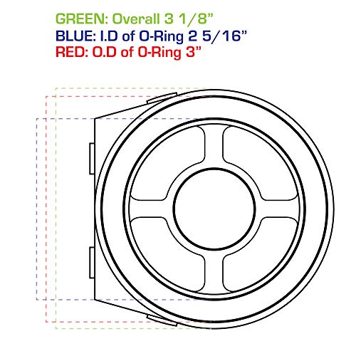 GlowShift Oil Filter Sandwich Plate Thread Adapter - 22mm x 1.5 Thread - Install up to (4) 1/8-27 NPT Oil Pressure & Temperature Sensors - Includes O-Ring & Port Plugs - Image 5