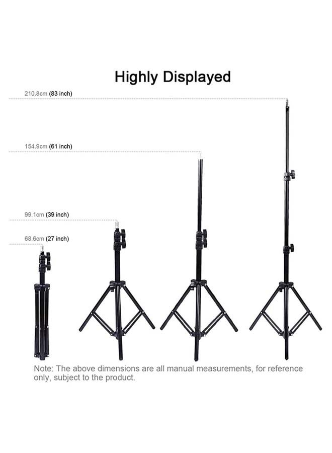 حلقة إضاءة LED بحامل للهاتف المحمول طول 12 بوصة أبيض - Image 3