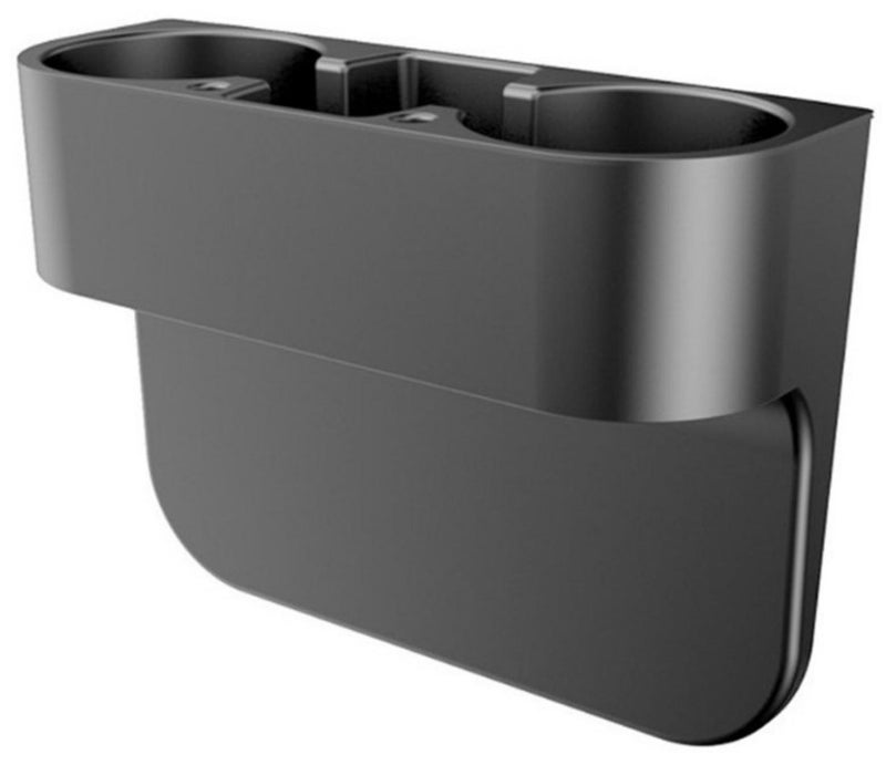 نوفولان حامل أكواب السيارة NOVOLAN، رف تخزين أكواب المياه للسيارة، صندوق تخزين الشقوق في المقعد، منظم وحدة التحكم المركزية، سهل التركيب، هيكل متين، موفر للمساحة، يخزن كوبين من الماء والمستلزمات المتنوعة (أسود) - Image 1