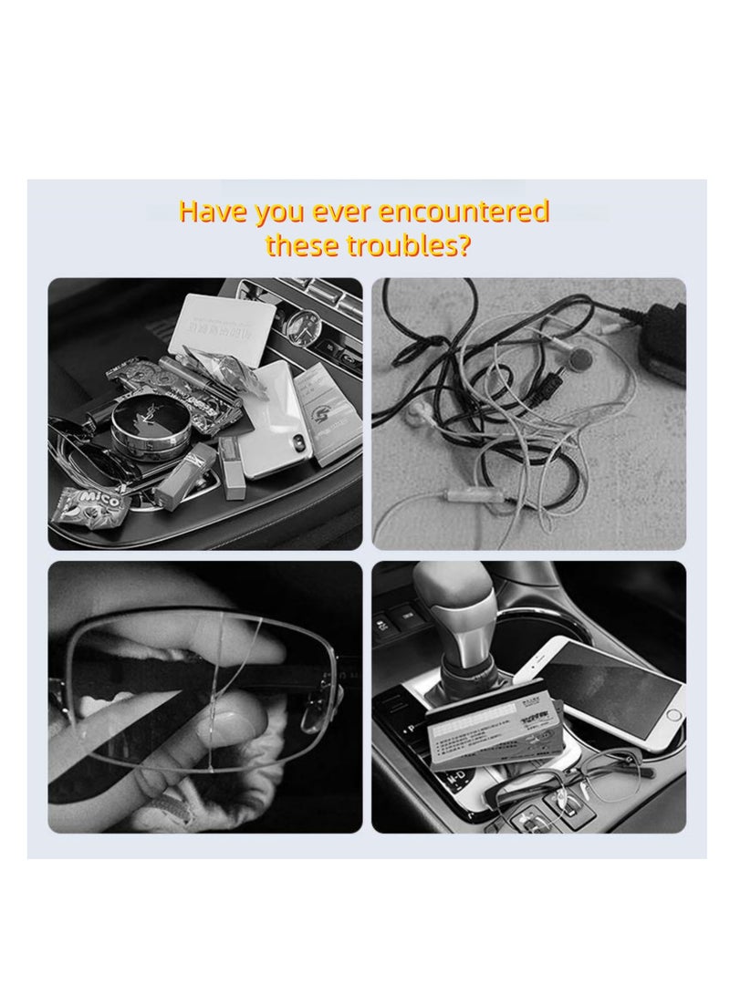 نوفولان حامل أكواب السيارة NOVOLAN، رف تخزين أكواب المياه للسيارة، صندوق تخزين الشقوق في المقعد، منظم وحدة التحكم المركزية، سهل التركيب، هيكل متين، موفر للمساحة، يخزن كوبين من الماء والمستلزمات المتنوعة (أسود) - Image 3