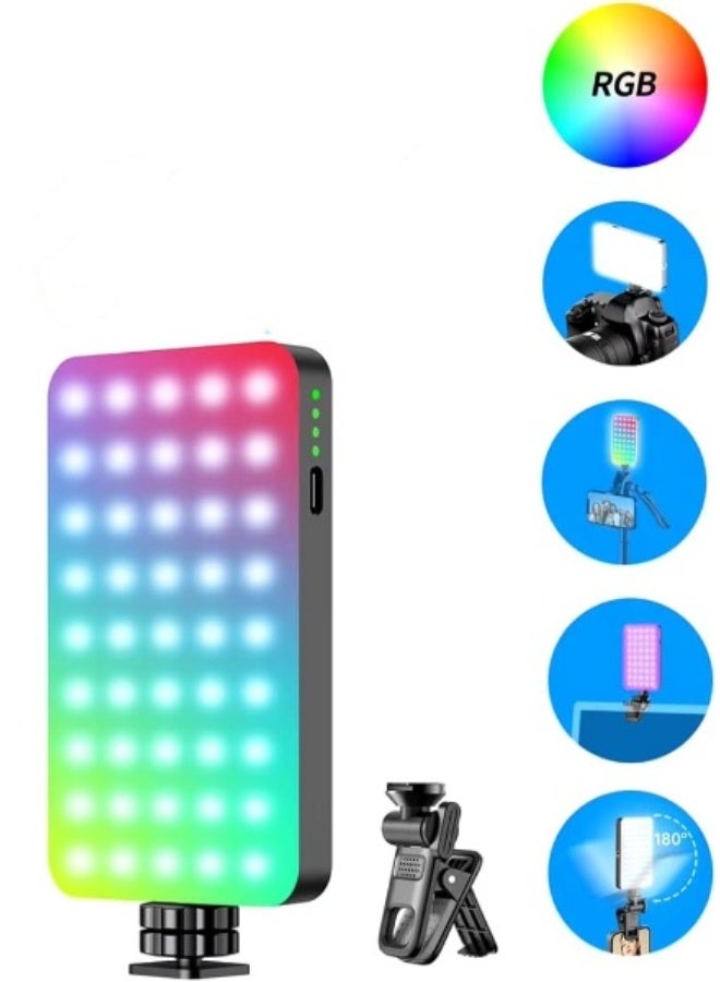 129 LED RGB Video Light 360° Full Color Portable Photography Lighting Type-C 3000mAh Rechargeable Battery CRI 95+ 2500k-9000K On Camera Light Fill Light Mini Pocket Light  - Image 1