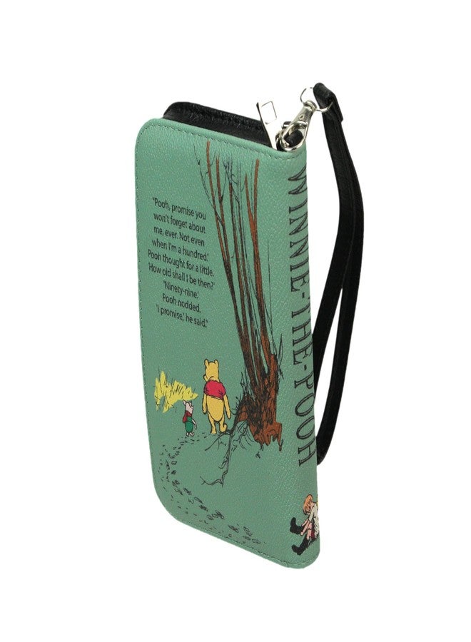Things2Die4 Sage Green Winnie The Pooh Book Wallet Wristlet - ID Holder, Snap Close, Zipper Coin Pouch, 4 Card Slots, and Bill Pockets - Perfect for Fans - Image 3