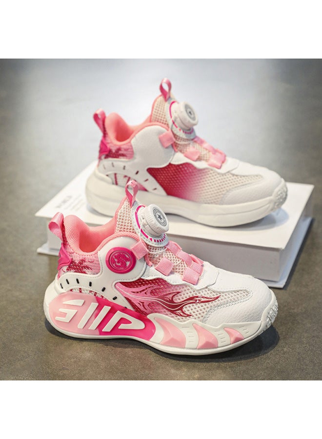 Children's Shoes For Girls  Spring And Autumn New Kidsren's Running Basketball Shoes For Older Kidsren Spring Soft-soled Sports Shoes For Girls