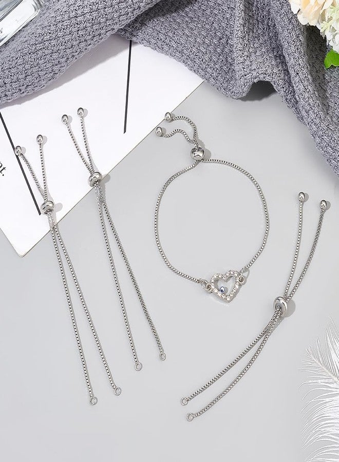 UNICRAFTALE 8-5/8" 20pcs 304 Stainless Steel Chain Bracelet Adjustable Slider Bracelet Slider Extender Chains with Ball Ends Slider Adjustable Bracelets for Women Bracelet Jewelry Making - Image 2