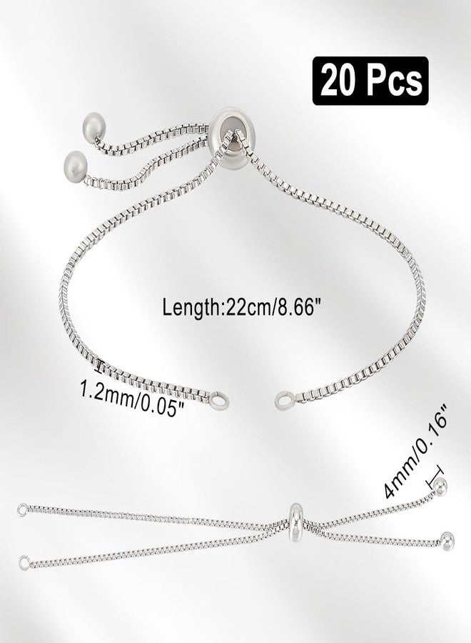 UNICRAFTALE 8-5/8" 20pcs 304 Stainless Steel Chain Bracelet Adjustable Slider Bracelet Slider Extender Chains with Ball Ends Slider Adjustable Bracelets for Women Bracelet Jewelry Making - Image 3
