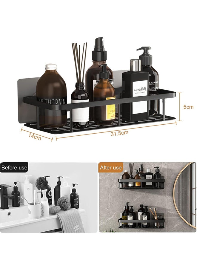 2 Pack Shower Caddy Shelf, Adhesive Bathroom Shower Rack, No Drilling Wall Mounted Shower Organizer, Rustproof Bath Storage Basket for Bathroom, Toilet, Kitchen - Waterproof and Easy Mount  - Image 5