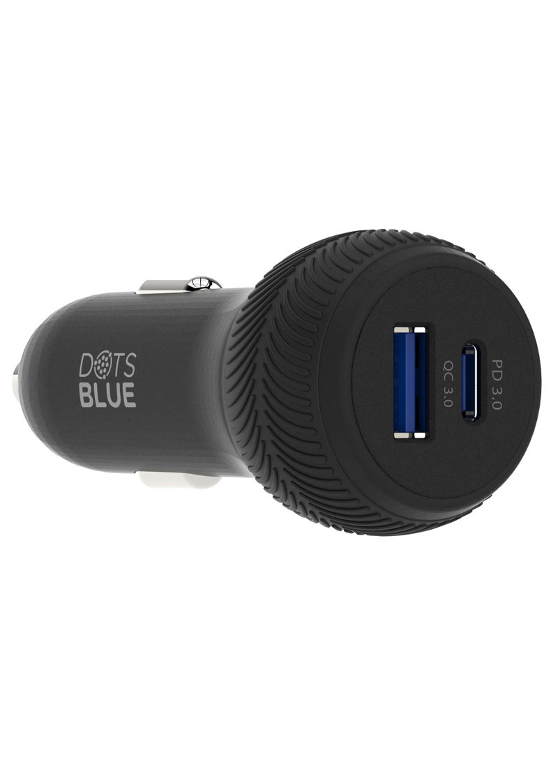 DOTS BLUE CAR CHARGER 38W PD 3.0 & QC 3.0