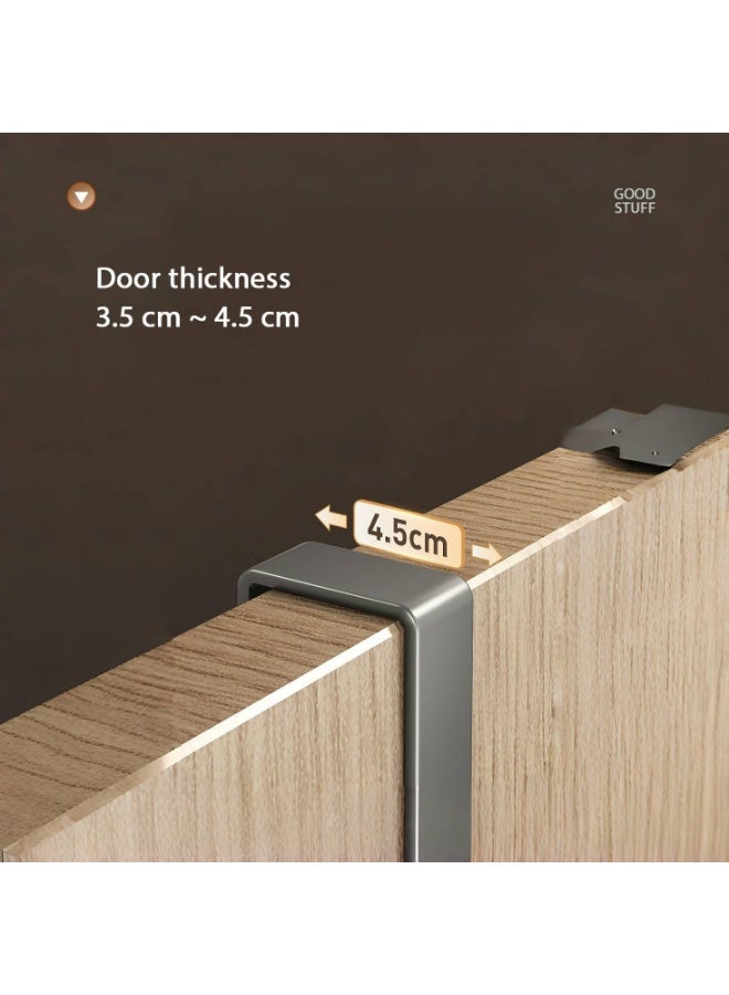 YelaJoy Over The Door Hooks Organizer, Coat Rack Over The Door Storage Hanger Towel Rack with Mesh Baskets and 5 Hooks, Back of Door Storage Organizer for Bathroom, Bedroom, Kitchen, Office (Grey) - Image 5