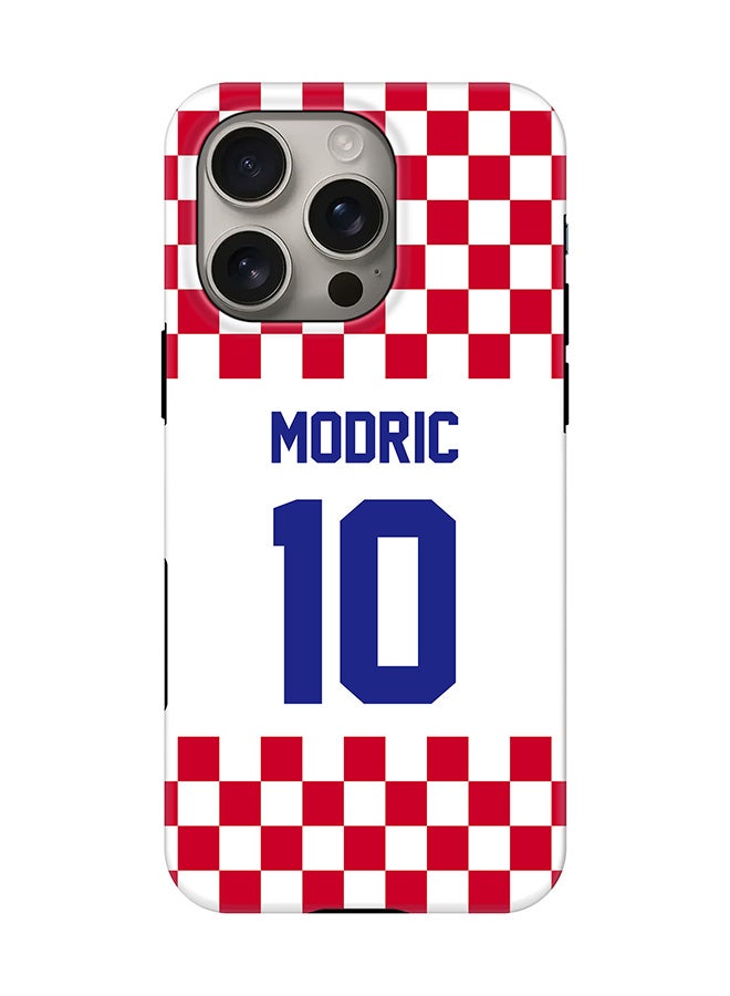 Stylizedd Tough Pro Magnetic Case for iPhone 16 Pro, Dual Layer hybrid PC + TPU Mobile Cover Matte - Football - Croatia,  Modric - Image 1