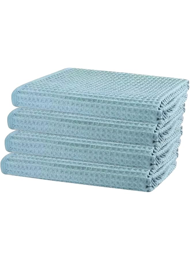 promass Waffle Microfiber Towel Set - 4pcs, 30x30cm Non-Linting, Skin-Friendly Towels, Absorbent Kitchen Towel, Microfiber Cleaning Cloths for Home, Soft & Durable Polyester, Perfect for Drying & Cleaning - Image 1
