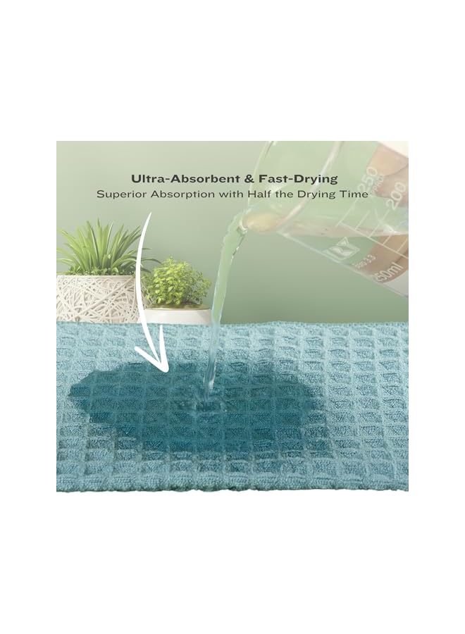 promass Waffle Microfiber Towel Set - 4pcs, 30x30cm Non-Linting, Skin-Friendly Towels, Absorbent Kitchen Towel, Microfiber Cleaning Cloths for Home, Soft & Durable Polyester, Perfect for Drying & Cleaning - Image 4