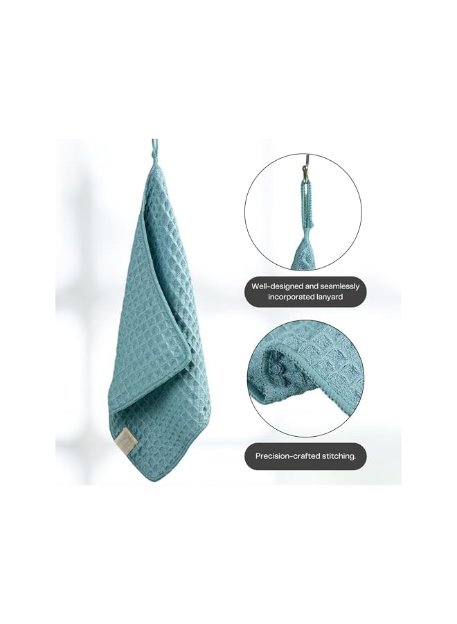 promass Waffle Microfiber Towel Set - 4pcs, 30x30cm Non-Linting, Skin-Friendly Towels, Absorbent Kitchen Towel, Microfiber Cleaning Cloths for Home, Soft & Durable Polyester, Perfect for Drying & Cleaning - Image 3