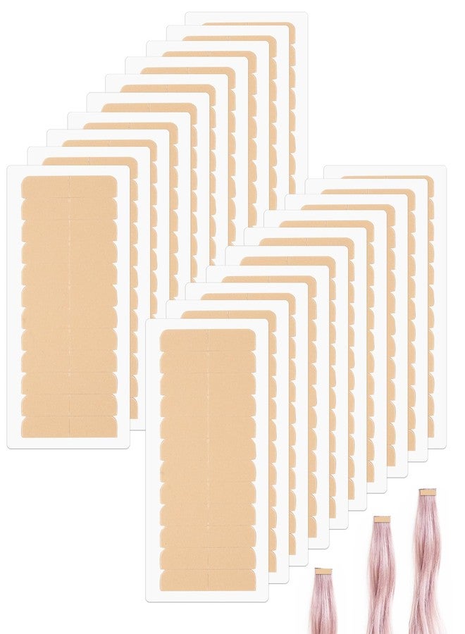 CANIPHA 240Pcs Adhesive Replacement Tape for Hair Extensions, Human Hair Tape Tabs Tape in Extension Replacement Tape Wig Tape, Double Sided Hair Tape Human Hair Extension Tape, Wig Tape Beauty Tools(khaki) - Image 1