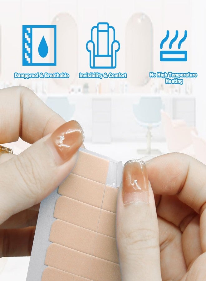 CANIPHA 240Pcs Adhesive Replacement Tape for Hair Extensions, Human Hair Tape Tabs Tape in Extension Replacement Tape Wig Tape, Double Sided Hair Tape Human Hair Extension Tape, Wig Tape Beauty Tools(khaki) - Image 3