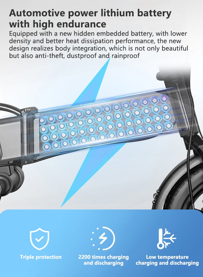 إي تي جي دراجة كهربائية قابلة للطي للبالغين - قدرة تحمل 64 كم، نظام قيادة بدون سلسلة - Image 2