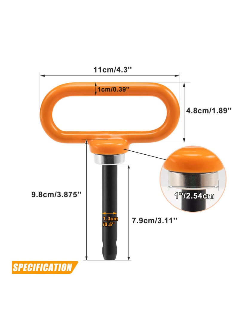 Excefore Magnetic Hitch Pin, Lawn Mower Trailer Hitch Pins, 1/2" Trailer Gate Pin for Towing Tractor, for Simple One Handed Hook On & Off - Securely Hitch Lawn & Tow Behind Attachments - Image 2