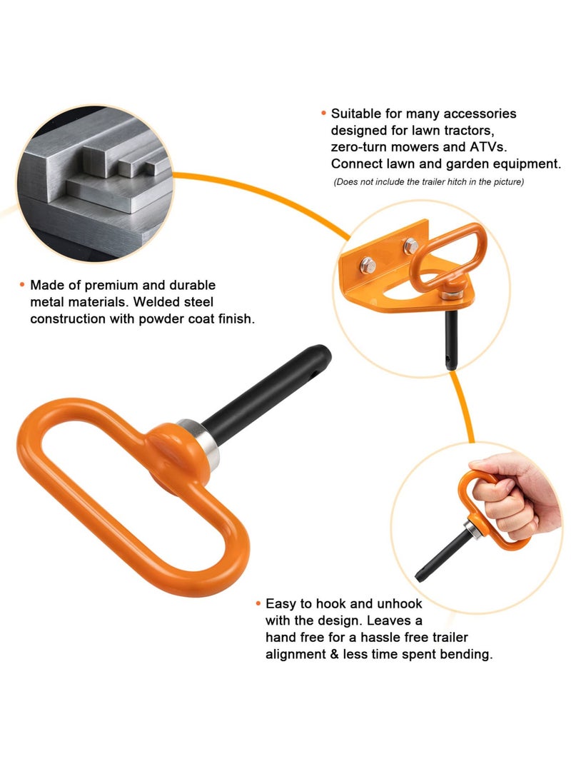 Excefore Magnetic Hitch Pin, Lawn Mower Trailer Hitch Pins, 1/2" Trailer Gate Pin for Towing Tractor, for Simple One Handed Hook On & Off - Securely Hitch Lawn & Tow Behind Attachments - Image 3