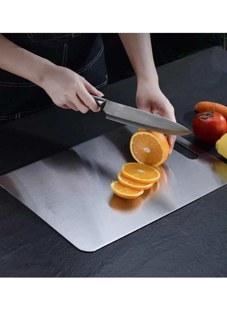URbantin 316 Stainless Steel Cutting Board for Kitchen – Heavy-Duty Chopping Board for Meat, Cheese, Vegetables, and Fruits (39 x 28cm)  - Image 2