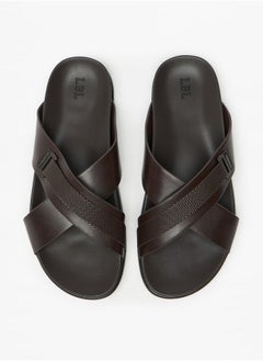 LBL by Shoexpress Textured Slip-On Cross Strap Arabic Sandals  - Image 2