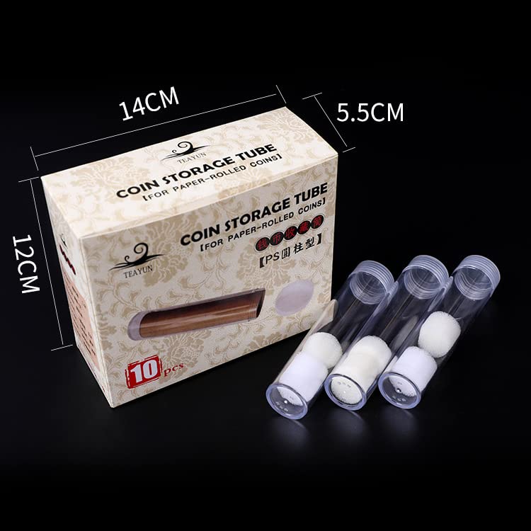 IVYRISE (10) Round Clear Plastic (Penny Cent) Size Coin Storage Tube Holders Screw on Lid - Image 3