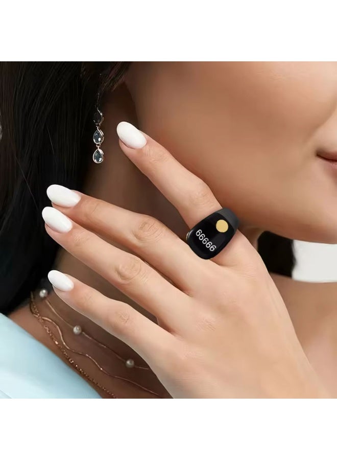 Denx 5-in-1 Digital Ziker Counter, Tasbih Counter Smart Ring with OLED Display, Lightweight Digital Tasbeeh Counter, Prayer Ring, Electronic Rosary, Watch Ring with Time & Date, Type-C Charging, Adjustable Sizes – Ramadan & Eid Gift for Men & Women - Image 4