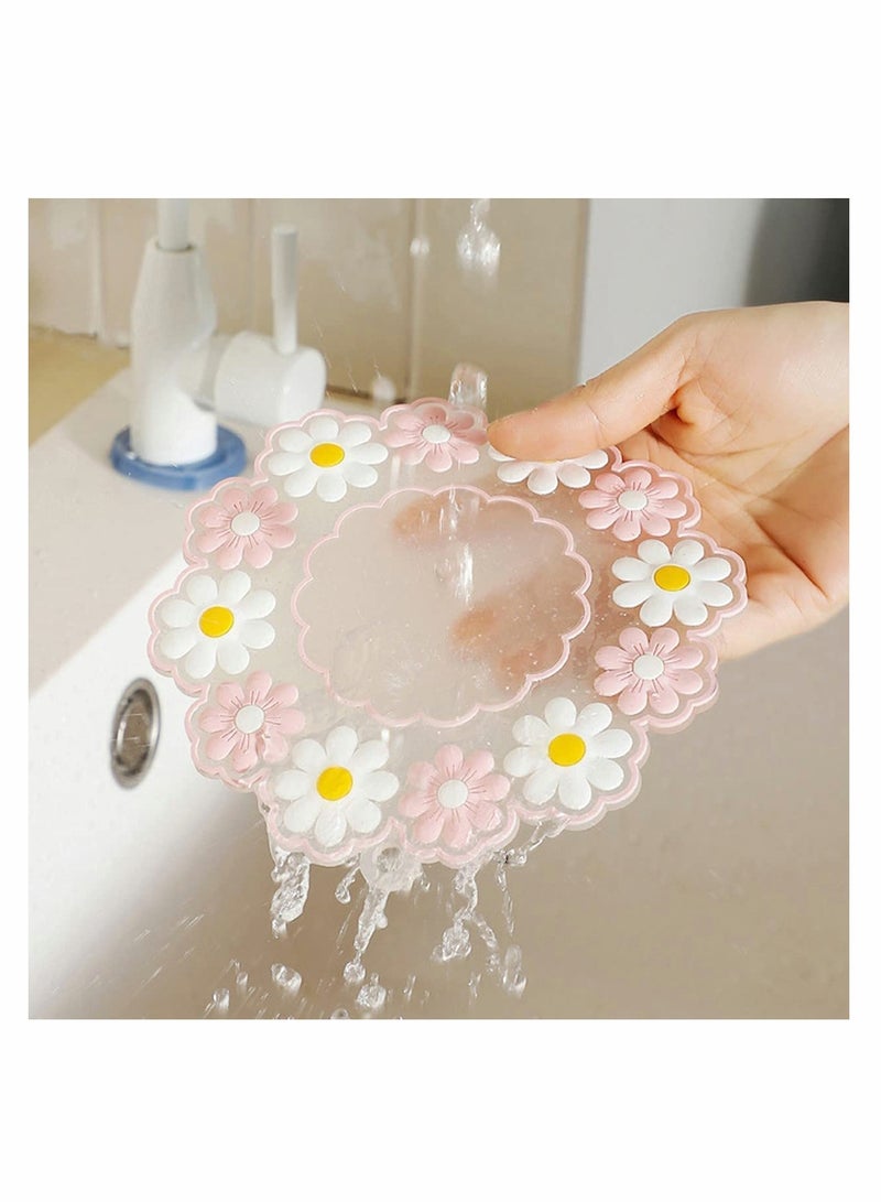 وسادة عزل سيليكون ديسي، 8 بوصة، مصنوعة من السيليكون، مضادة للانزلاق، مصممة بأناقة مع شفة وثقب للتعليق، قطع ديكور لطاولات الشاي والقهوة في الهواء الطلق، مجموعة 6 قطع - Image 3