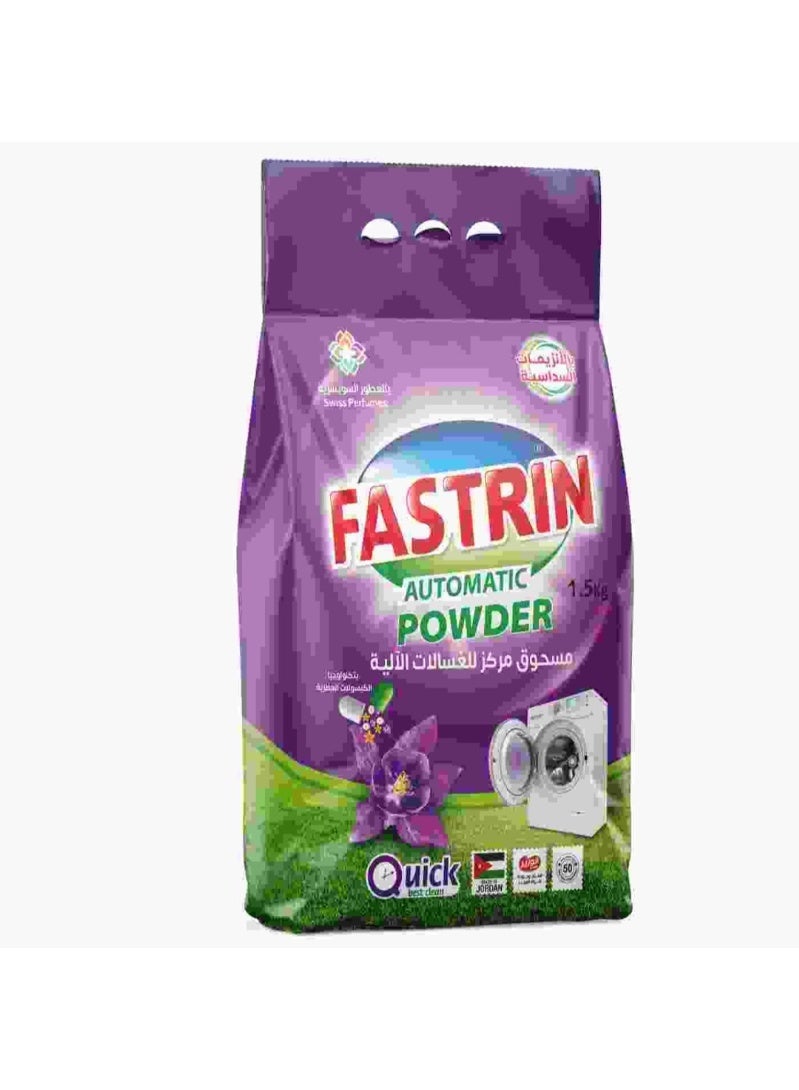 Fastrin Automatic Detergent Powder 1.5KG Purple Flower | Powerful Stain Removal, Long Lasting Floral Fragrance | Front & Top Load Washing Machine Detergent - Image 2