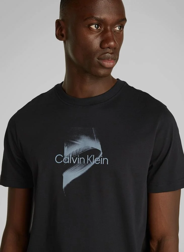 CALVIN KLEIN Logo Print Crew Neck T-Shirt