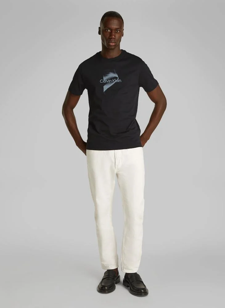CALVIN KLEIN Logo Print Crew Neck T-Shirt
