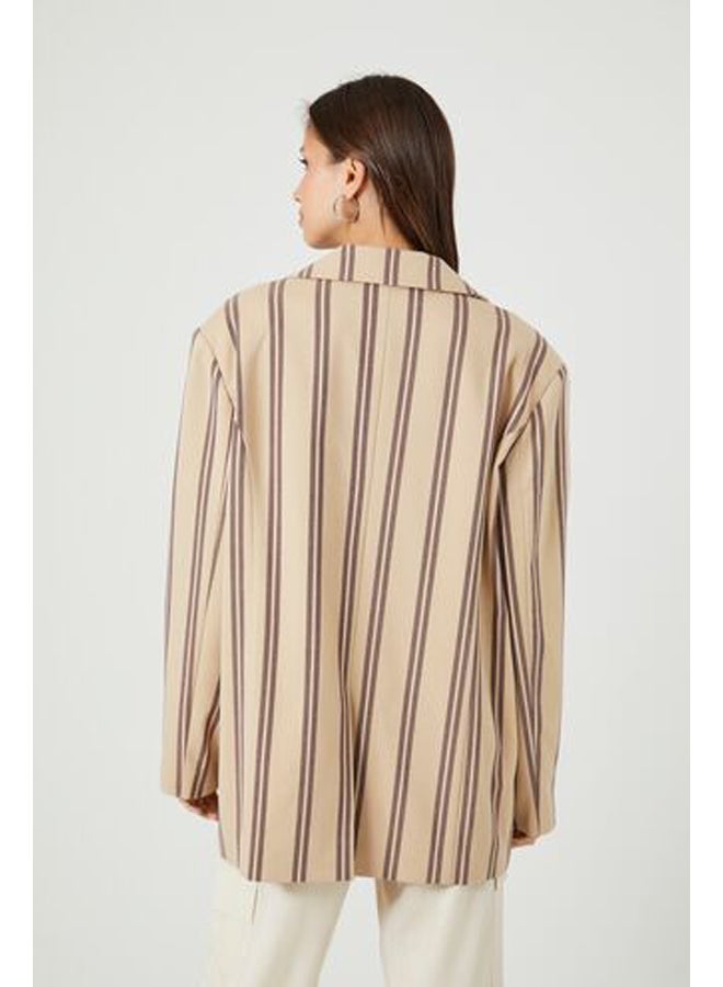 فور ايفر 21 Women Striped Single-Breasted Blazer - Image 3