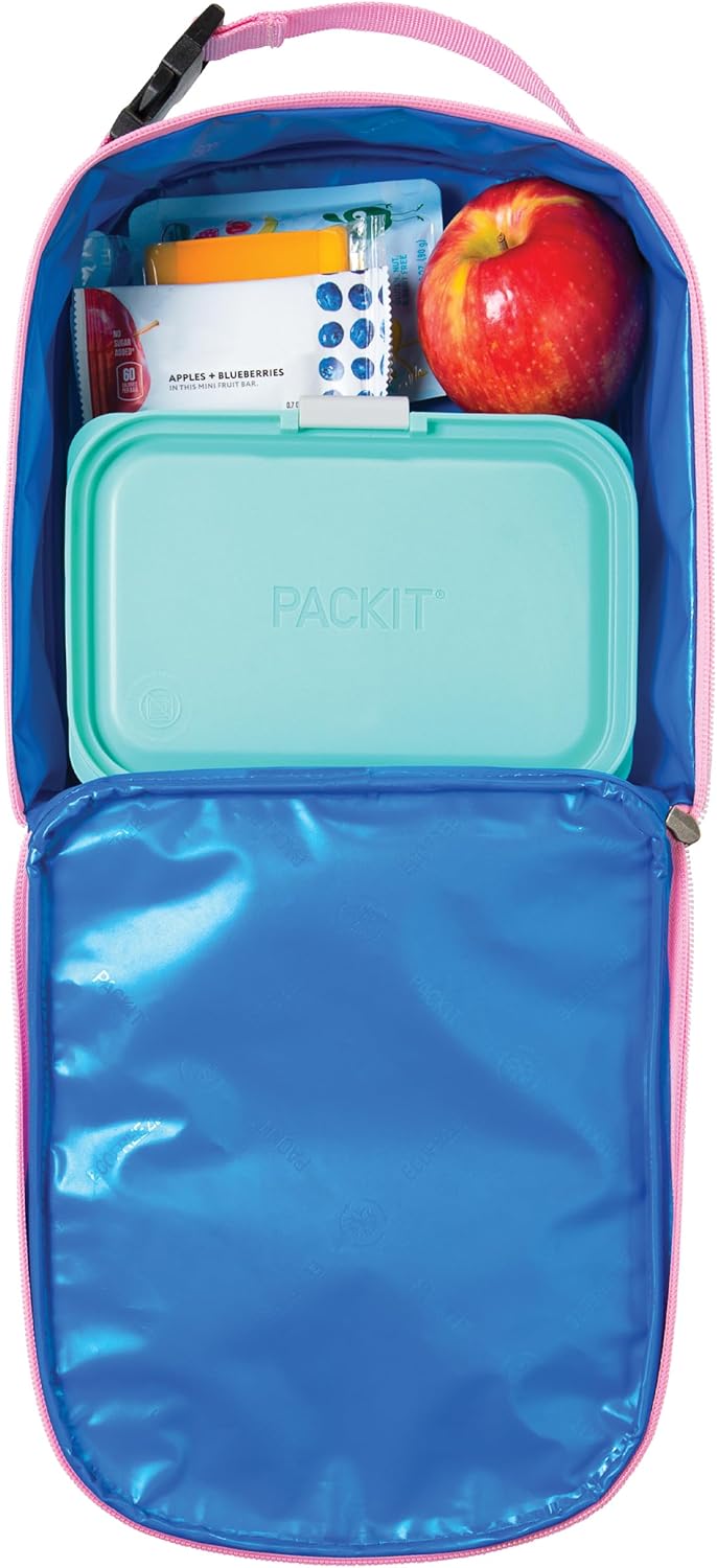 PACKIT صندوق غداء باكيت القابل للتجميد للعب قوس قزح مزود بتقنية إيكو فريز القابلة للطي قابلة لإعادة الاستخدام بسحاب مع مقبض بكلة مثالي للحفاظ على الغداء طازجًا كبير - Image 4