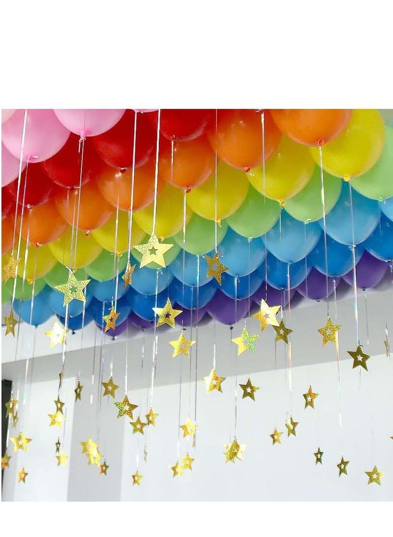 100pcs Gold Star PVC Hanging Ornament Shiny Twinkle Stars For Ramadan Eid Home Decoration - Image 1